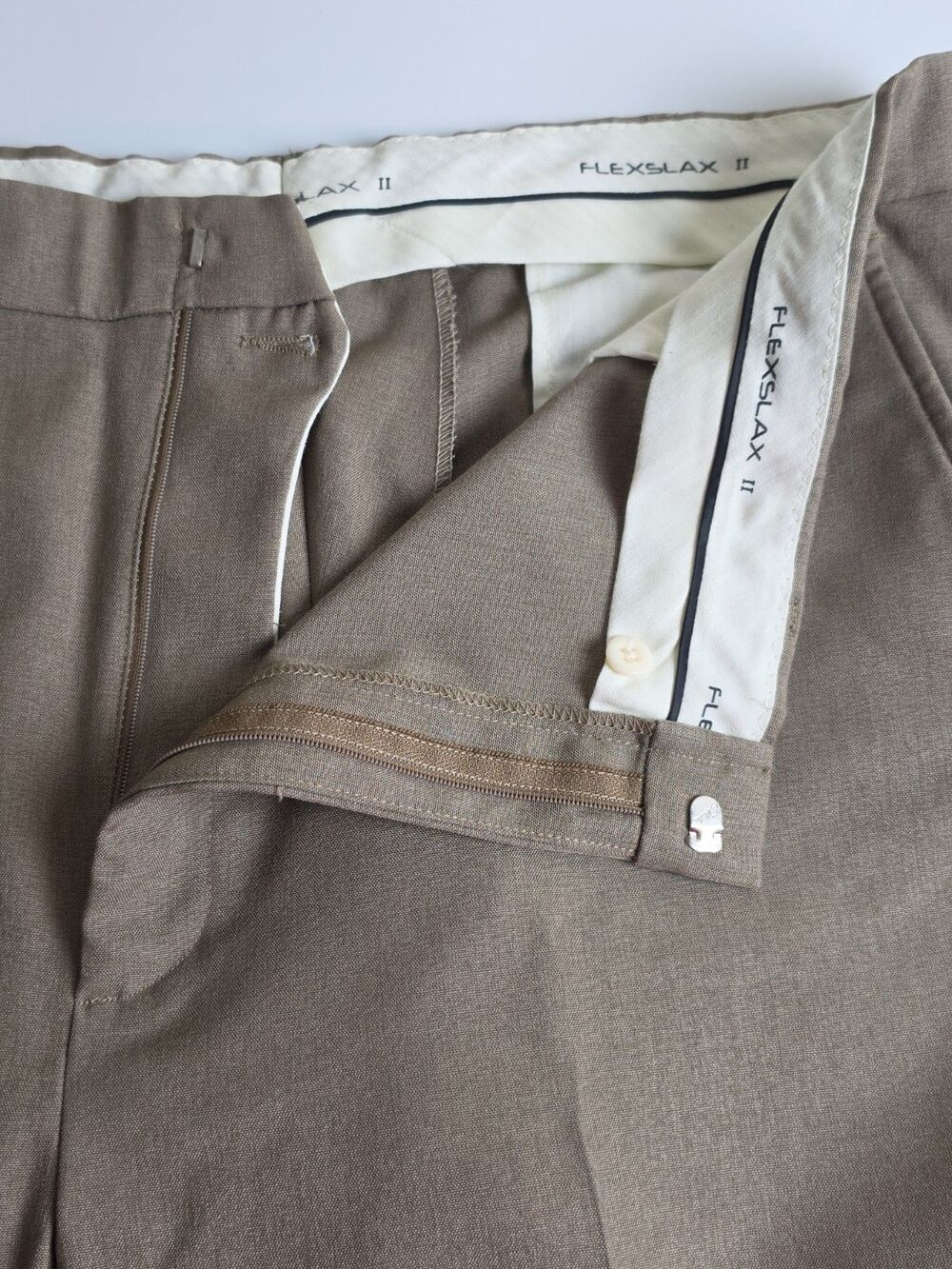 David Taylor Flexslax II Pants Men 42x29 Lt Brown Performance Stretch Polyester - Picture 6 of 12